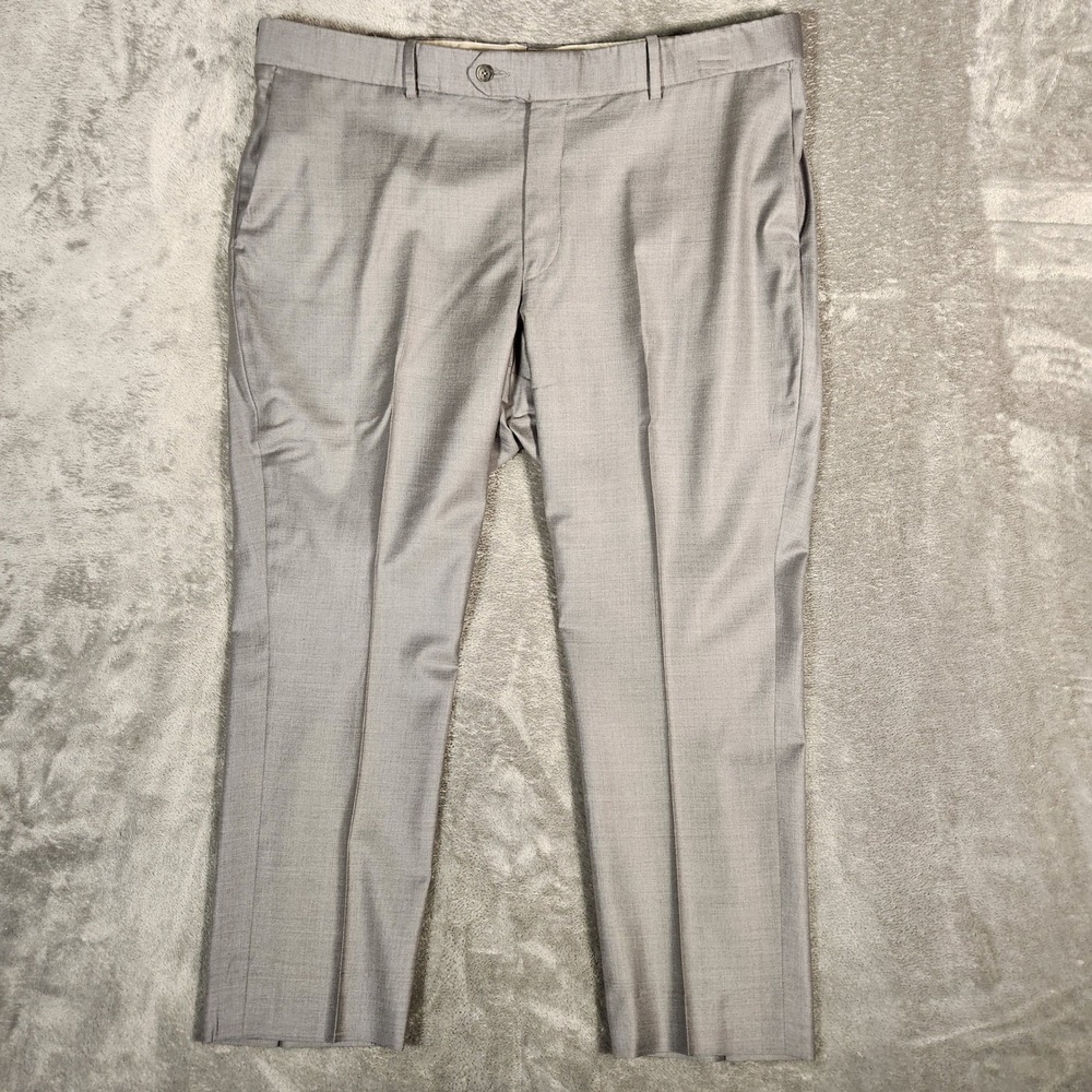 Coppley Pants Men's 39X26 Gray 100% Wool Dress Tailored Flat Front (Tag‎ 42R)